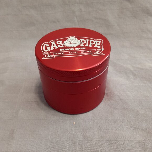 Diamond Grind 4 Piece Herb Grinder, Red 2" (50 mm) with GasPipe Store Logo - Picture 2 of 10